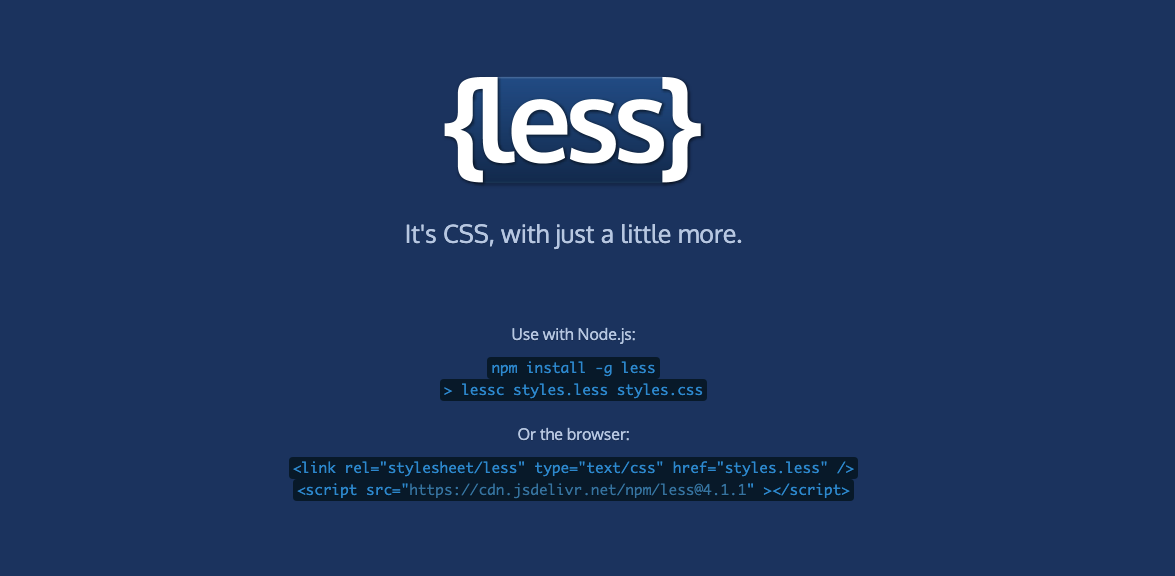 Главная страница LESS